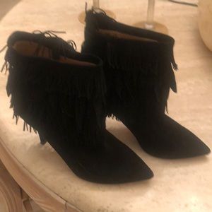Aquazzura suede fringe bootie